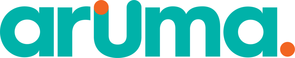 The logo for aruma is shown on a white background.