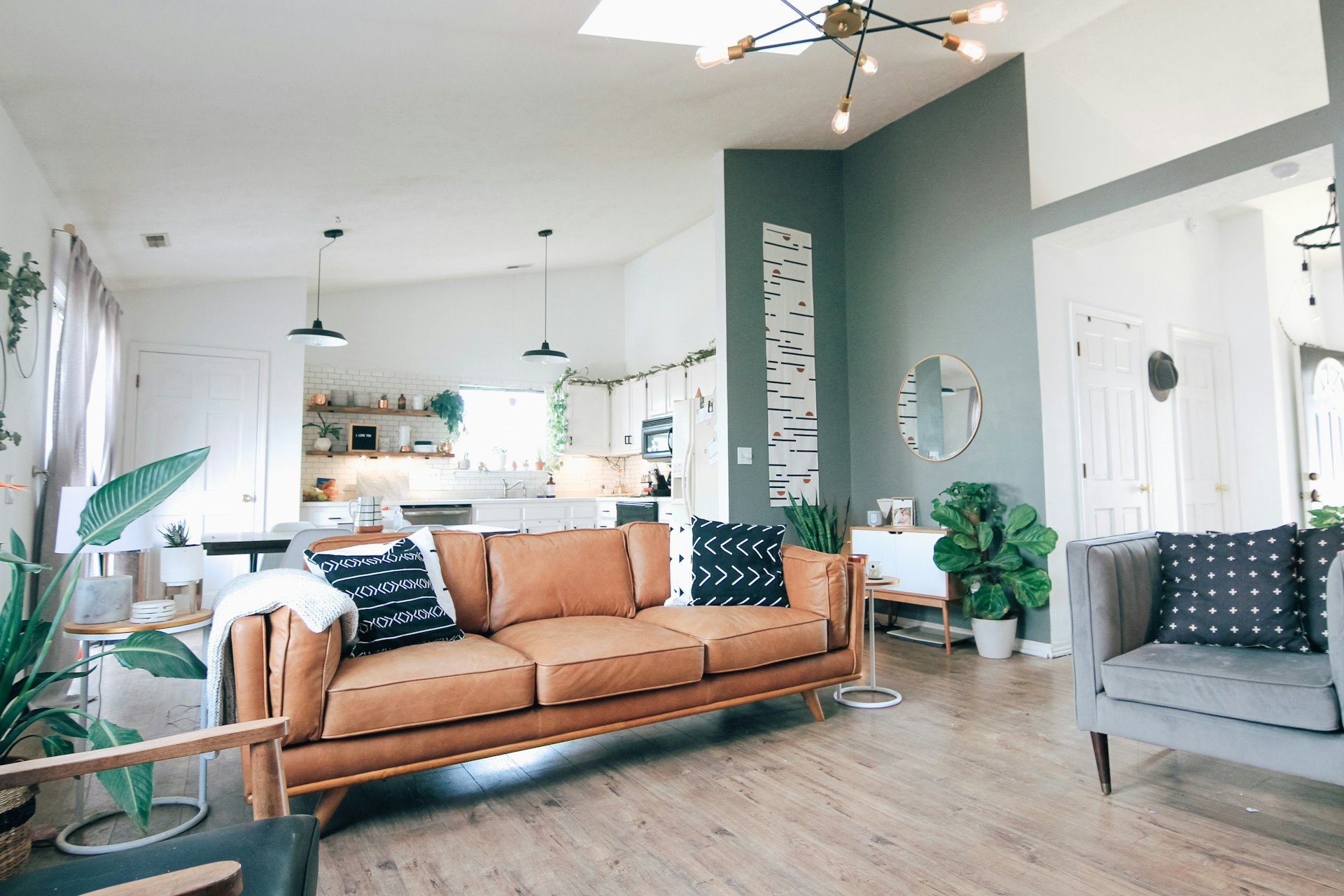 Calm open-plan living room in cognitive impairment accommodation in NSW with clear sight lines