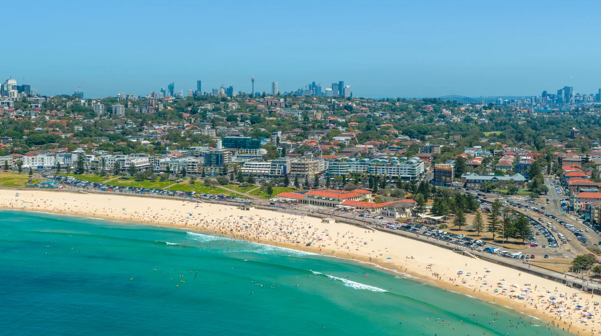 Aerial view of Sydney's Eastern Suburbs coastline showing beachside community near specialist disability accommodation