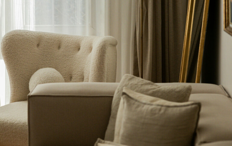 A beige couch in a living room in Maroubra, NSW.