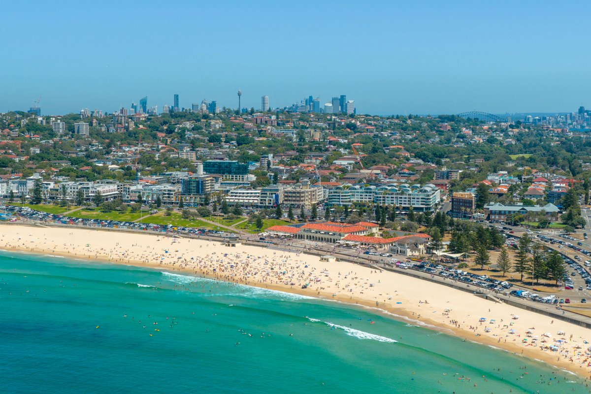 Aerial view of Sydney Eastern Suburbs beach and coastal suburb for SDA housing in Maroubra
